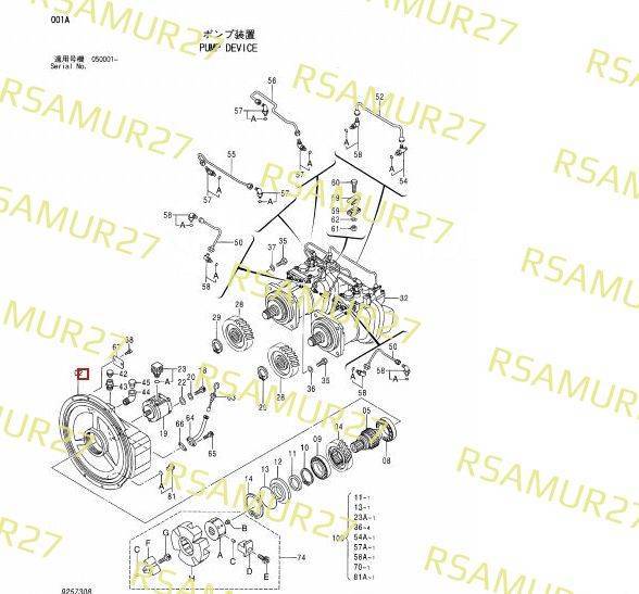 Корпус редуктора основного насоса 1033049 ZX330-3